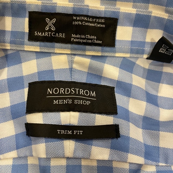 Nordstrom Men’s Button Down Long Sleeve Shirt Trim Fit Neck 16.5/36-37 - Picture 3 of 4